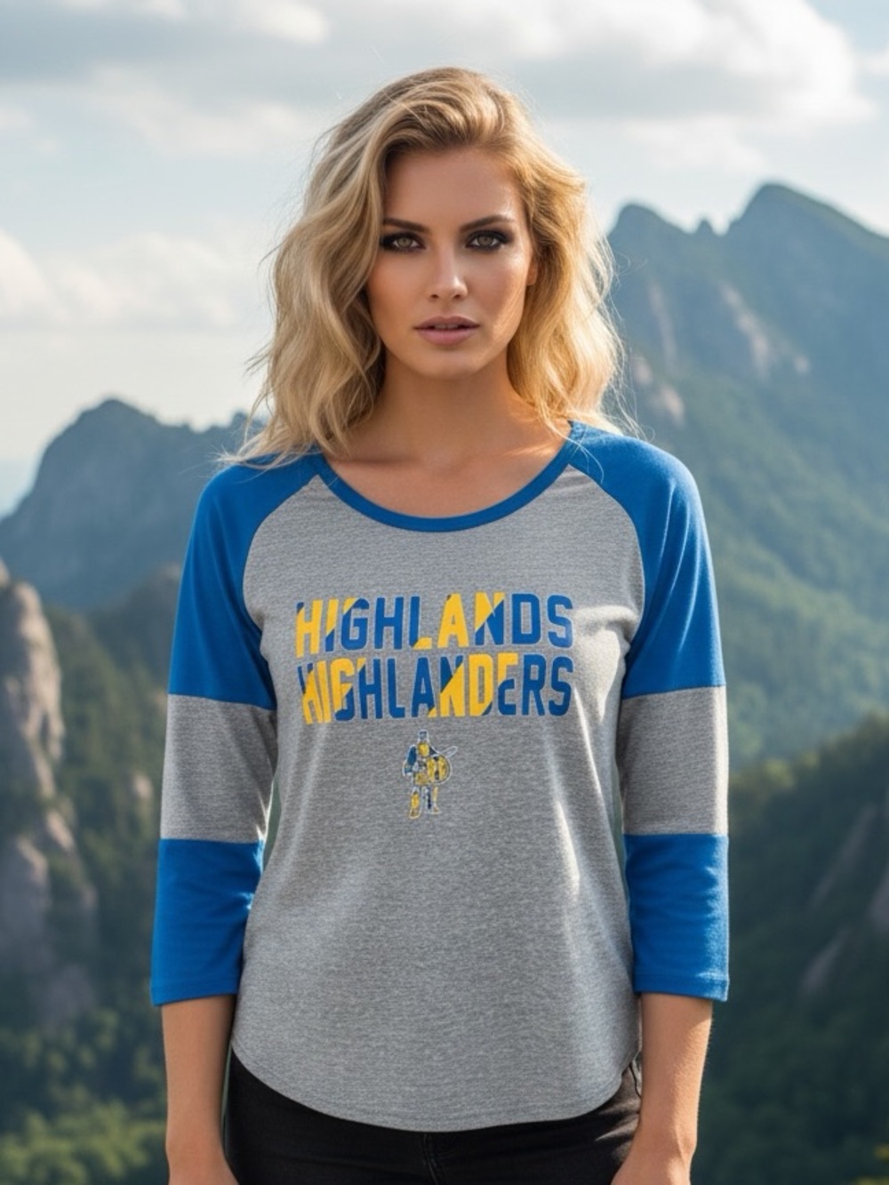 Highlands Highlanders Blue & Gray Tee | Highlands High School North Carolina